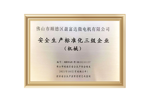 安全生产标准化三级企业(机械)